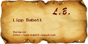 Lipp Babett névjegykártya